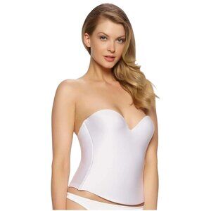 Felina Strapless Sweetheart Neckline Bustier Bra 38B White Nylon/Spandex